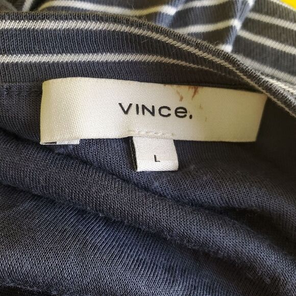 Vince Striped Knot Detail T-Shirt Dress Size Large - Picture 9 of 11